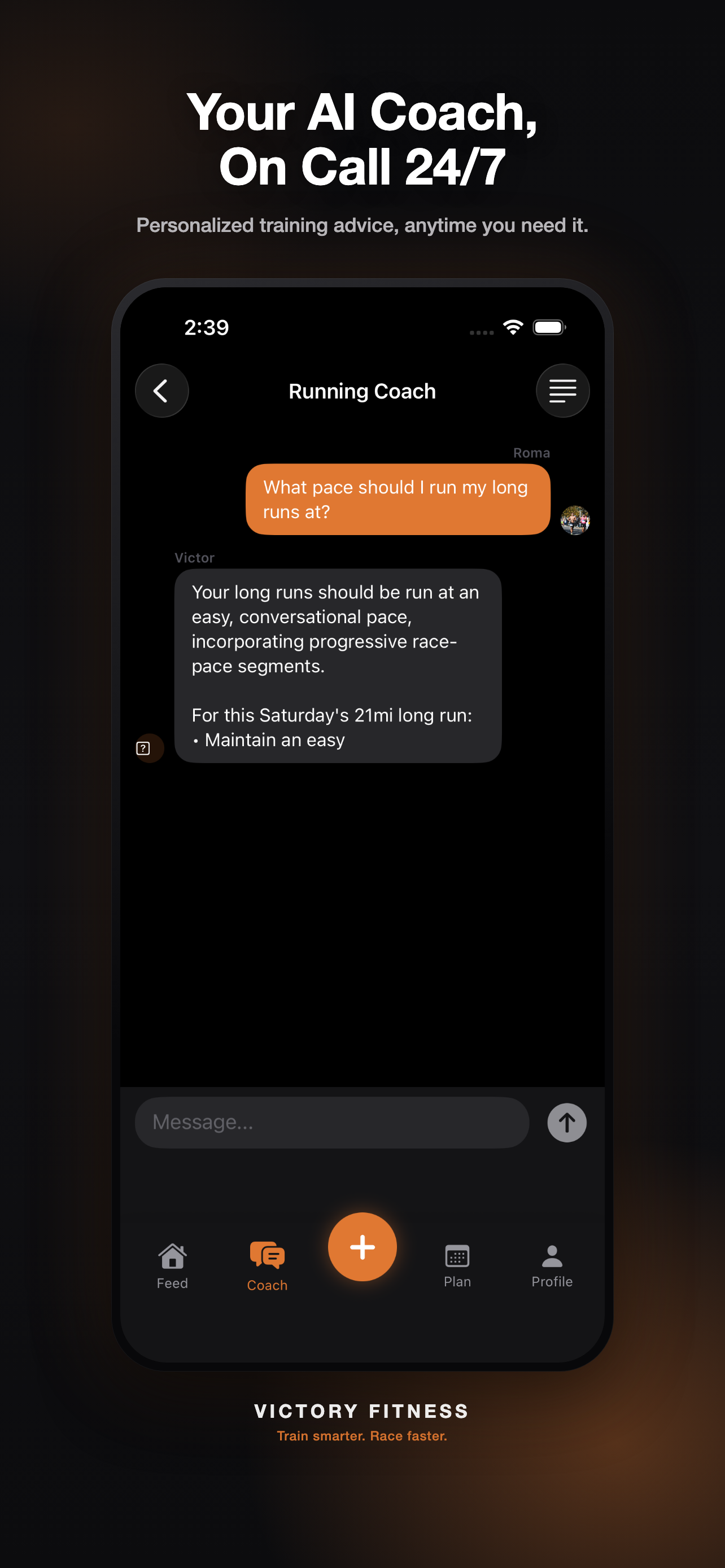 Your AI Coach, On Call 24/7 — a real coaching conversation